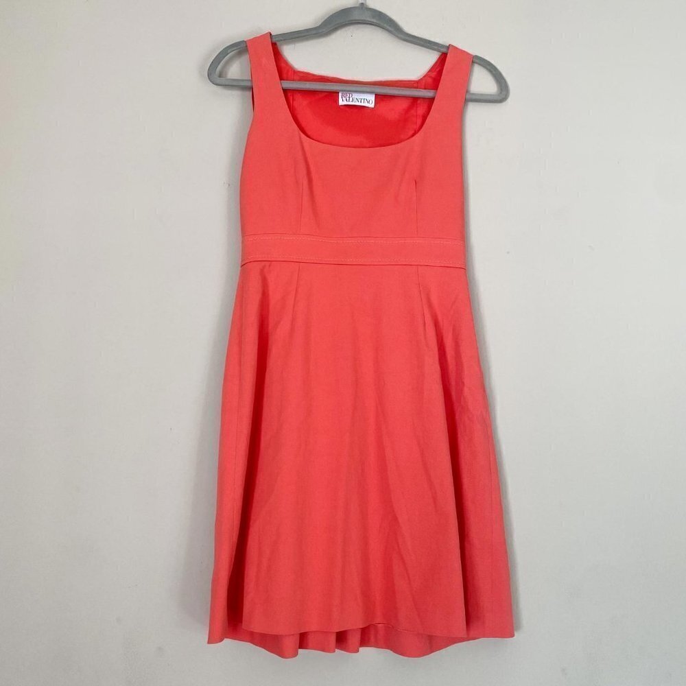 Red Valentino pink bow tie back mini dress